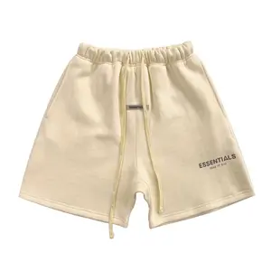 Pantalones cortos esenciales de alta calidad de estilo de Venta caliente pantalones cortos sueltos para correr deporte gimnasio pantalones cortos reflectantes de algodón de rizo francés para hombres