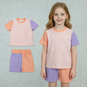 Conjuntos de Ropa para Niñas Pequeñas, Estilo Casual de Verano, Color Liso, Algodón, Transpirables, Nuevos Diseños, RTS Boutique - Product Image 3