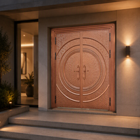 Porte d'entrée moderne en acier, personnalisable, antivol, à ouverture battante, sculptée, pour villa et jardin, offrant un excellent rapport qualité-prix