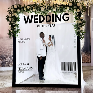 Stand d'exposition portable 8 pieds x 4 pieds x 3 pieds pour cadeaux de mariage et de fête nuptiale, accessoires de présentation modernes - Product Image 1