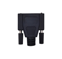 Venta de fábrica DB9/DB15/DB25 carcasa negra de plástico macho y hembra, capucha de plástico D-sub de plástico negro