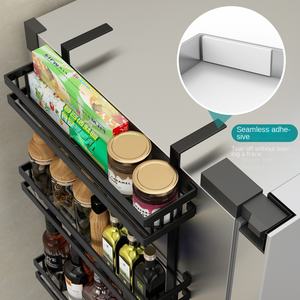 Fábrica Direta Grande Duplo Metal Magnético <span class=keywords><strong>Wall</strong></span> Mounted Frigorífico <span class=keywords><strong>Rack</strong></span> Multi-Funcional Sustentável Moderna Cozinha Comida - Product Image 4