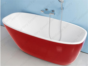 Black Acrylic Standard <strong>Bathtub</strong> Size Free Standing Baths - Product Image 4