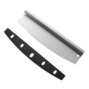 Pizza Cutter Stainless Steel 35 Cm With Protective Cover Half Moon Edge For Kitchen Use - Product Image 1
