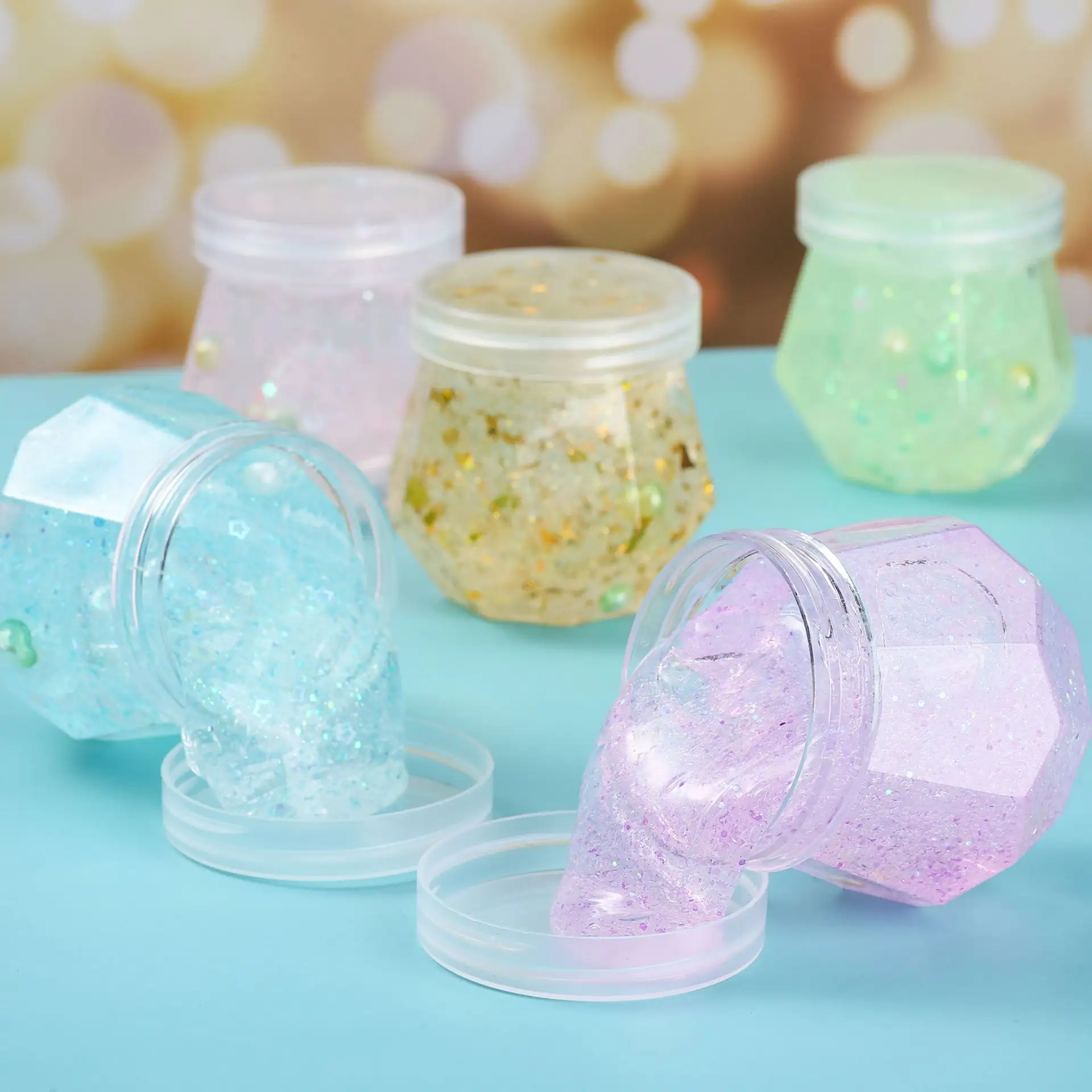 Sparkling Gel Set Oversized Bubbles Crystal Decompression Slime Milkcap Girls The More You Play The Bigger Slime