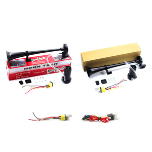 Klaxons à air pour camion et train ADT 12V, 185DB, double trompette, super puissants, électriques, noirs, universels pour voiture, camion, bateau, 12V 24V - Product Image 4