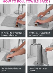 Paquete de 50 toallas de limpieza de trapo de microfibra ecológicas modernas lavables reutilizables para el hogar (gris) - Product Image 5