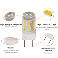 Vente chaude sans strobo haute luminosité Gy6.35 Dimmable 120v 2W 120V GY6.35 Led ampoule chine usine céramique + Pc GY6.35 lampe de maïs