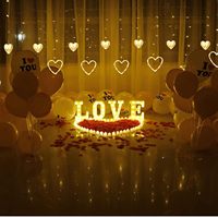 Guirlande lumineuse LED en forme de cœur, blanc chaud, alimentée par USB, décoration de rideau de Noël blanc chaud pour la décoration intérieure de la maison, chambre à coucher