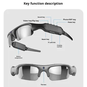 Cámara Deportiva de Video para Exteriores de Alta Definición 1080P, Antivibración, Impermeable, Cámara HD para Exteriores, Mini Gafas Digitales Inteligentes - Product Image 6