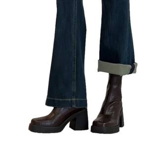 Women's <b>White</b> Versatile Chunky <b>Heel</b> High <b>Heels</b> 2026 French British Style Dress-Matching Height-Increasing Footwear - Product Image 5