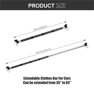 Expandable Clothes <b>Hanger</b> <b>Clothing</b> Rod Bar Garment Rack Holder for Cars - Product Image 4