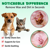 OIMMAI Gouttes nettoyantes pour oreilles d'animaux avec nano-argent et extraits végétaux, solution douce à base de plantes pour le soin des oreilles des chiens et des chats