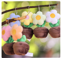 Mini plante en pot jouet, pendentif fleur, 10 cm, polyester, rembourrage en coton PP, unisexe