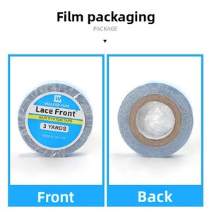 Ruban adhésif double face pour perruques, extensions capillaires, <span class=keywords><strong>colle</strong></span> de renforcement sans couture pour lace front, ruban bleu américain, emballage film Chine - Product Image 3