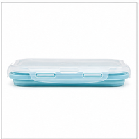 Boîte à lunch pliable en silicone portable de 500 ml, compartiment unique, compatible micro-ondes, couvercle verrouillable, récipient de stockage alimentaire pour les voyages