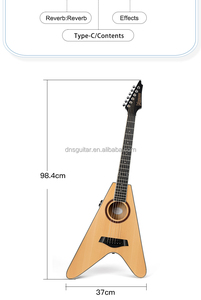 32 Inch Acoustic Guitar Deviser Flying-<b>v</b> Style Guitar Oem <b>Stringed</b> Instruments All Solid Wood Acoustic Guitar with Double-u3 Eq - Product Image 5