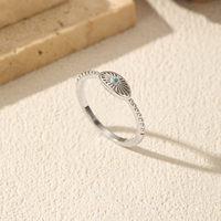 Bagues empilables en argent sterling 925 avec moissanite couleur D, motif œil soleil vintage, bijoux délicats, cadeau pour femme, usage quotidien