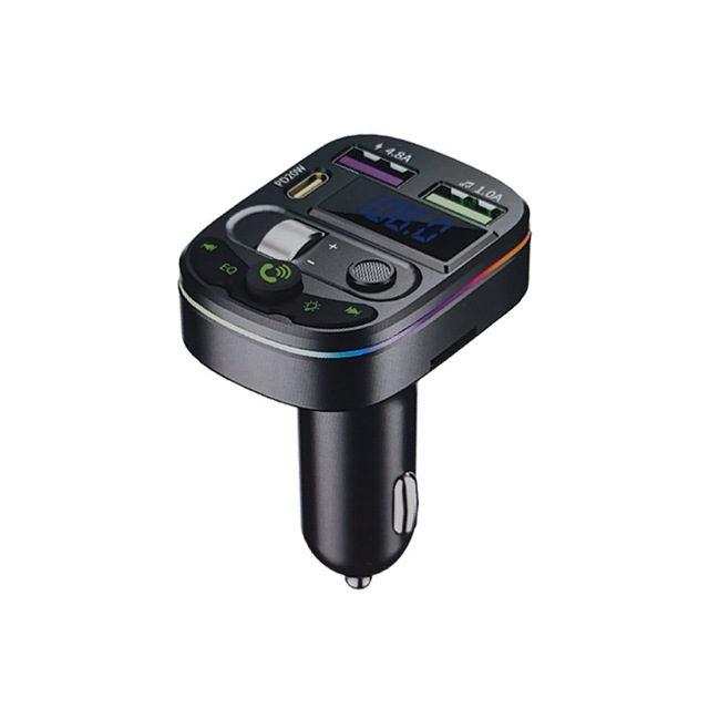 Cross-Border Private Model Q28 Vehicle-Borne Bluetooth Player FM Transmitter With Digital Display Qc3.0 Car Fast Charge PD