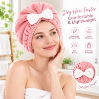 Serviette turban en polaire corail pour sécher les cheveux, douce, absorbante et à séchage rapide, pour femmes, pour la douche et la salle de bain