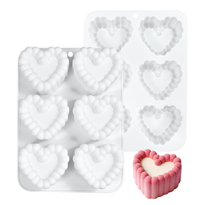 Moldes de Silicona de Grado Alimenticio para Corazones con Burbujas, Antiadherentes, Forma de Corazón 3D, para Chocolate, Mousse y Pasteles - Product Image 1