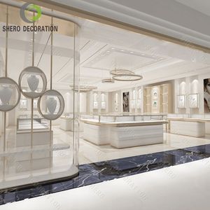 Diseño de Mostrador Moderno para Joyería, Tienda Original de Joyería de Oro, Exhibidor de Joyería de Madera de Lujo - Product Image 5