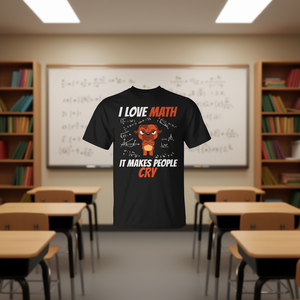 Camiseta con estampado de perro, diseño de I Love Math It Makes People Cry, regalo para profesores de matemáticas, camiseta con humor - Product Image 3