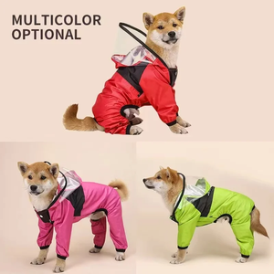 <span class=keywords><strong>Chubasquero</strong></span> para perros con cara de perro, ropa para mascotas, mono, chaqueta impermeable, ropa resistente al agua para perros - Product Image 2