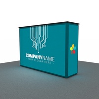 Stand d'exposition publicitaire en aluminium de 1,2 m à montage facile avec comptoir promotionnel en tissu polyester tendu, durée de vie 3-5 ans