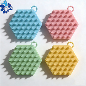 Silicone Hexagonal <b>Shampoo</b> <b>Brush</b> Scalp Massager Anti Itch Hair Cleanser For General Use - Product Image 5