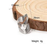 Bague pour femme en acier inoxydable haut de gamme, de forme irrégulière, large et ouverte, personnalisée et audacieuse