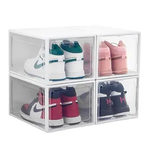 공장 운동화 아크릴 투명한 저장 상자 쌓을수 있는 플라스틱 신발 저장 상자 농구 신발 수집 상자