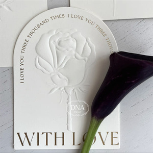 Высокое качество, 400 г, хлопковые тисненые золотые фольгированные открытки, сердце, роза, искусство, переработанная бумага, открытки на день рождения, поздравительные открытки - Product Image 3