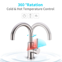 Robinet d'évier de Bar robinet d'évier monotrou salle de bains cuisine brossé Nickel pré-humide Mini salle de bains baignoire utilitaire Marine robinet d'extérieur