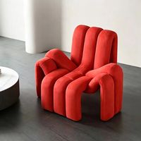 Fauteuil araignée de style italien, fauteuil d'appoint moderne en velours capitonné, fauteuil de détente en éponge douce pour salon, bureau à domicile