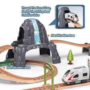Juguete de escena de tráfico <span class=keywords><strong>para</strong></span> niños, montaje de tren de vía férrea, <span class=keywords><strong>locomotora</strong></span> con sonido ligero, bricolaje, novedad de 2022 - Product Image 3