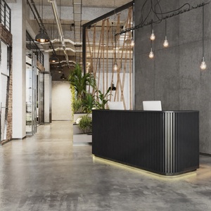 Wesome Thiết Kế Biểu Tượng Tùy Chỉnh Văn Phòng Truy Cập Bàn Gỗ Bàn Tiếp Tân Quầy Phía Trước Bàn Thương Mại Salon Bàn Tiếp Tân Bàn - Product Image 3