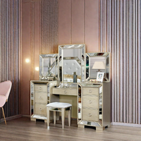 Coiffeuse en bois Offre Spéciale rétro miroir vanité ensemble commode armoire pour meubles de chambre