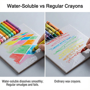 Set di Gessetti Ecologici per Scuola, Non Tossici, Lavabili, Materiale Durevole, 12 Colori, per Disegno, Senza Polvere, Solubili in Acqua - Product Image 6