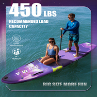 Planche de SUP gonflable DAMA Purple Wide Deck, gonflage en 5 minutes, pochette étanche, kit pagaie, directement de l'usine.