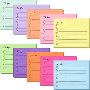 Bloc de Notas Adhesivas para Listas de Tareas, Bloc de Notas con Líneas de Colores, Planificador Diario de Tareas, Material de Oficina - Product Image 1