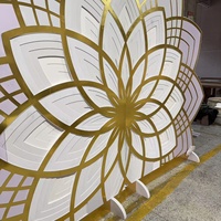Toile de fond de mariage en arc de lotus Simple Style indien PVC décorer pour mur de décoration de scène de douche de bébé