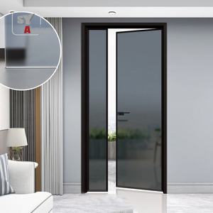 Puerta Batiente de Aluminio con Borde Ultrafino, Rotura de Puente Térmico, Doble Vidrio Templado, Diseño Gráfico Personalizable para Sala de Estar - Product Image 5