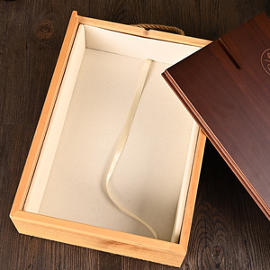 Caja de regalo rectangular de madera MDF para dos botellas, personalizable, para almacenamiento de vino y arroz. - Product Image 3