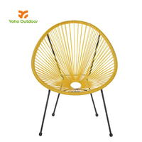 Style chaud 4 pièces en acier Patio Conversation loisirs jardin rotin canapé ensemble pour balcon extérieur Acapulco canapé chaise ensemble