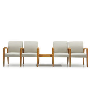 منطقة انتظار بإطار معدني من الجلد ، مقاعد مزدوجة في المستشفى ، غرفة انتظار عامة لصالون الحلاقة - Product Image 2