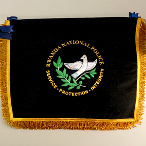 OEM Wholesale Eco-Friendly Luxury Hand Embroidered Pennants Banners Flags Gold Bullion Wire Craftsmanship Custom Handmade - Product Image 1