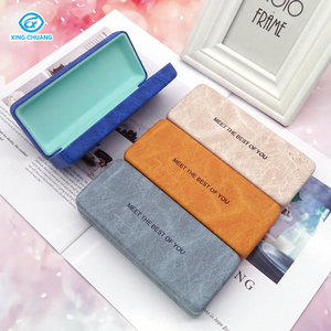 Estuche rígido óptico de cuero de alta calidad para <span class=keywords><strong>gafas</strong></span> de sol de <span class=keywords><strong>mujer</strong></span> con logotipo personalizado Estuche para <span class=keywords><strong>gafas</strong></span> de sol antipresión con forma rectangular portátil - Product Image 1