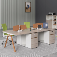 Bureau de travail pour deux personnes de la série F3, minimaliste moderne, à double moteur pouvant être combiné librement pour le bureau et la chambre à coucher pour les entrepreneurs
