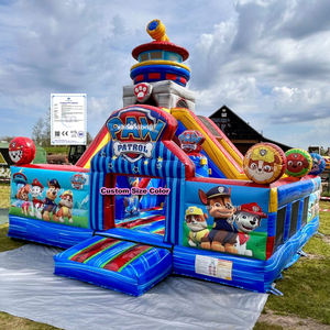 Château Gonflable Commercial Portable Patrouille Combiné Toboggan Maison de Rebond, Aire de Jeux pour Enfants Château Gonflable Chien avec Souffleur - Product Image 1